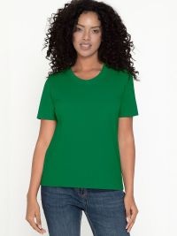 Grünes Damen T-Shirt mit Rundhals, tailliert, für Beruf & Freizeit