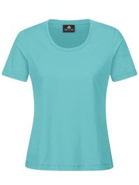 Türkises Damen T-Shirt mit Rundhals, tailliert, für Beruf & Freizeit