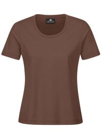 Braunes Damen T-Shirt mit Rundhals, tailliert, für Beruf & Freizeit