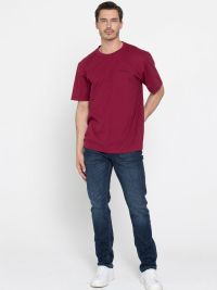 T-Shirt Bordeaux Herren – bequemer Rundhals-Schnitt, ideal für Beruf, Freizeit und Teamkleidung