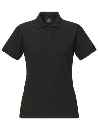Piqué Poloshirt Damen – tailliert, XS–5XL, 60 °C, pflegeleicht, Farbe Schwarz