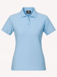 Poloshirt Damen Himmelblau – tailliertes Piqué, XS–5XL, pflegeleicht & formstabil