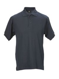 Dunkelblaues Herren Poloshirt mit Polokragen, Knopfleiste und Rippstrickbündchen, ideal für Beruf und Freizeit