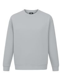 Graues Unisex Sweatshirt, gerade geschnitten, mit Rippstrickbündchen