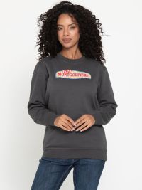 Anthrazit Unisex Sweatshirt, gerade geschnitten, mit Rippstrickbündchen