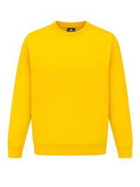 Gelbes Unisex Sweatshirt, gerade geschnitten, mit Rippstrickbündchen
