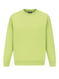 Apfelgrünes Unisex Sweatshirt, gerade geschnitten, mit Rippstrickbündchen