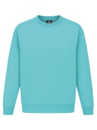 Türkises Unisex Sweatshirt, gerade geschnitten, mit Rippstrickbündchen
