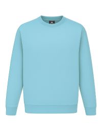 Himmelblaues Unisex Sweatshirt, gerade geschnitten, mit Rippstrickbündchen