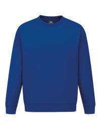 Blaues Unisex Sweatshirt, gerade geschnitten, mit Rippstrickbündchen