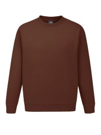 Braunes Unisex Sweatshirt, gerade geschnitten, mit Rippstrickbündchen