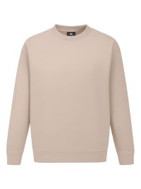 Beiges Unisex Sweatshirt, gerade geschnitten, mit Rippstrickbündchen