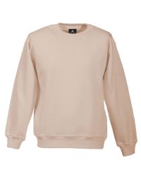 Beiges Unisex Sweatshirt, gerade geschnitten, mit Rippstrickbündchen