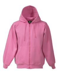 Pinke Kapuzen-Sweatjacke, gerade geschnitten, mit Kängurutaschen und Kapuze