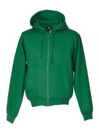Grüne Unisex Kapuzen-Sweatjacke, gerade geschnitten, mit Kängurutaschen und Kapuze