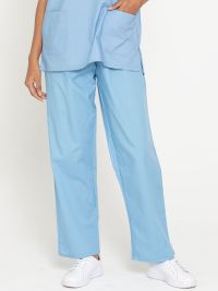 Günstige Schlupfhose in Hellblau mit Gummibund und Tasche – für Pflegekräfte, Kliniken, Labore und Arztpraxen geeignet