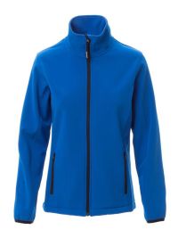 Taillierte Damen Softshelljacke in Blau mit wasserabweisender Beschichtung, 2-Wege-Reißverschluss und elastischen Ärmelbündchen