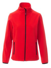 Taillierte Damen Softshelljacke in Rot mit wasserabweisender Beschichtung, 2-Wege-Reißverschluss und elastischen Ärmelbündchen