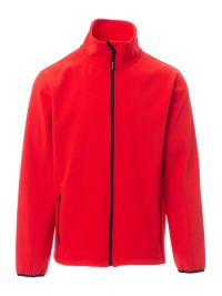 Günstige Herren Softshelljacke in Rot mit wasserabweisender Beschichtung, 2-Wege-Reißverschluss und elastischen Ärmelbündchen – ideal für Gastronomie, Hotel und Verkauf.