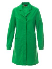 Damen Laborkittel mit Reverskragen, Brusttasche und verdeckter Knopfleiste