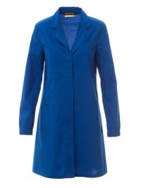 Damen Laborkittel mit Reverskragen, Brusttasche und verdeckter Knopfleiste