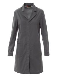 Damen Laborkittel mit Reverskragen, Brusttasche und verdeckter Knopfleiste