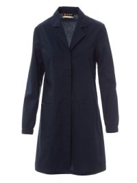 Damen Laborkittel mit Reverskragen, Brusttasche und verdeckter Knopfleiste