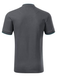 Graues Poloshirt mit Stehkragen für Herren – mit Kontraststreifen im modernen Business-Look
