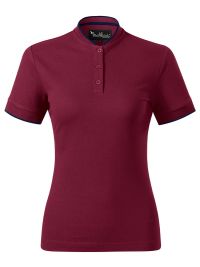 Poloshirt Stehkragen Damen in Weinrot, tailliert, 8 Farben, Größen XS bis 2XL