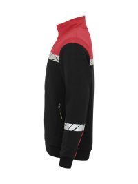 Rote Warnschutz Jacke Herren mit Reflektoren, Stehkragen und sportlicher Passform