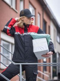 Rote Warnschutzjacke für Winter Damen mit Reflektoren, wasserabweisend und winddicht