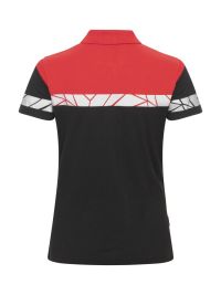 Warnschutz Poloshirt Damen in rot mit reflektierenden Details und sportlichem Schnitt