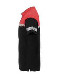 Rotes Warnschutz Poloshirt für Herren mit reflektierenden Details und klassischem Kragen