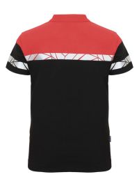 Rotes Warnschutz Poloshirt für Herren mit reflektierenden Details und klassischem Kragen