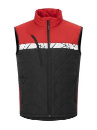 Rote Herren-Steppweste mit reflektierenden Einsätzen und funktionalem Schnitt