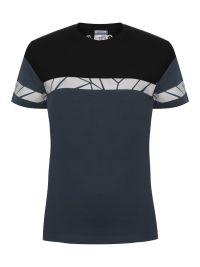 Marineblaues Damen-T-Shirt mit Reflektoren und sportlichem Schnitt