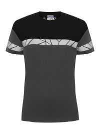 Graues Damen-T-Shirt mit reflektierenden Einsätzen und sportlichem Schnitt