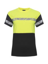 Gelbes Damen-T-Shirt mit reflektierenden Einsätzen und sportlichem Schnitt