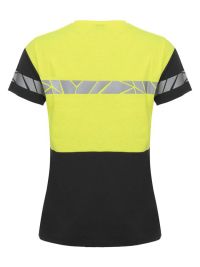 Gelbes Damen-T-Shirt mit reflektierenden Einsätzen und sportlichem Schnitt