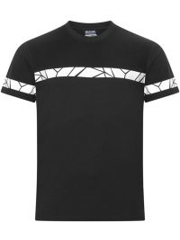 Schwarzes Herren-T-Shirt mit reflektierenden Einsätzen und sportlichem Schnitt
