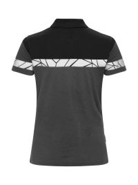 Graues Damen-Poloshirt mit reflektierenden Einsätzen und sportlichem Schnitt
