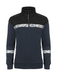 Marineblaue Damen-Sweatjacke mit Reflektoren und figurbetontem Schnitt