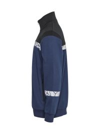 Marineblaue Herren-Sweatjacke mit Reflektoren, sportlicher Passform und Stehkragen