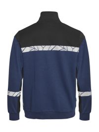 Marineblaue Herren-Sweatjacke mit Reflektoren, sportlicher Passform und Stehkragen