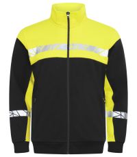 Gelbe Warnjacke Herren mit Reflektoren, sportlicher Passform und Stehkragen