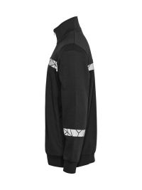Schwarze Herren-Sweatjacke mit Reflektoren, sportlichem Schnitt und Stehkragen