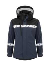 Warnschutz Softshelljacke mit Reflektoren, sportlichem Schnitt und Wetterschutz