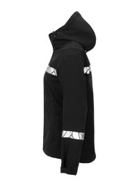 Schwarze Warnschutz Winterjacke Damen mit Reflektoren, sportlicher Passform und Wetterschutz