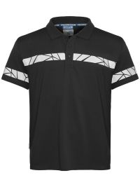 Schwarzes Warn Poloshirt mit reflektierenden Schulterdetails und klassischem Kragen