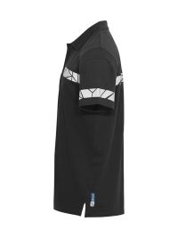 Schwarzes Warn Poloshirt mit reflektierenden Schulterdetails und klassischem Kragen